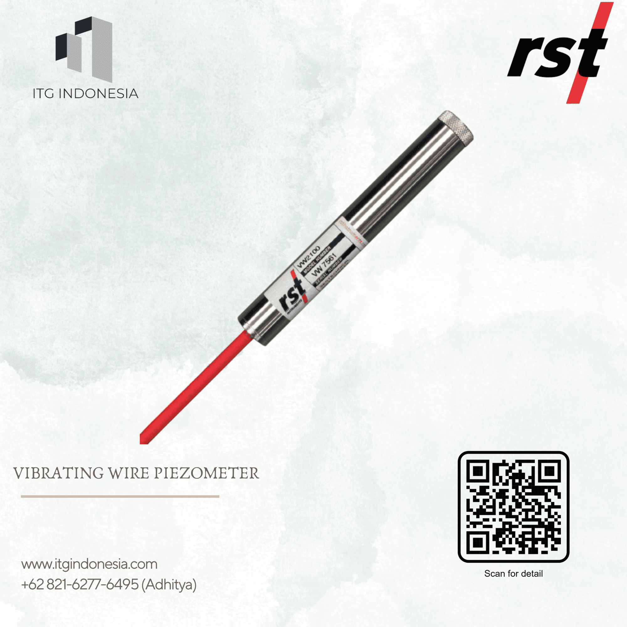 Vibrating Wire Piezometer 4500S untuk monitoring tekanan air pori