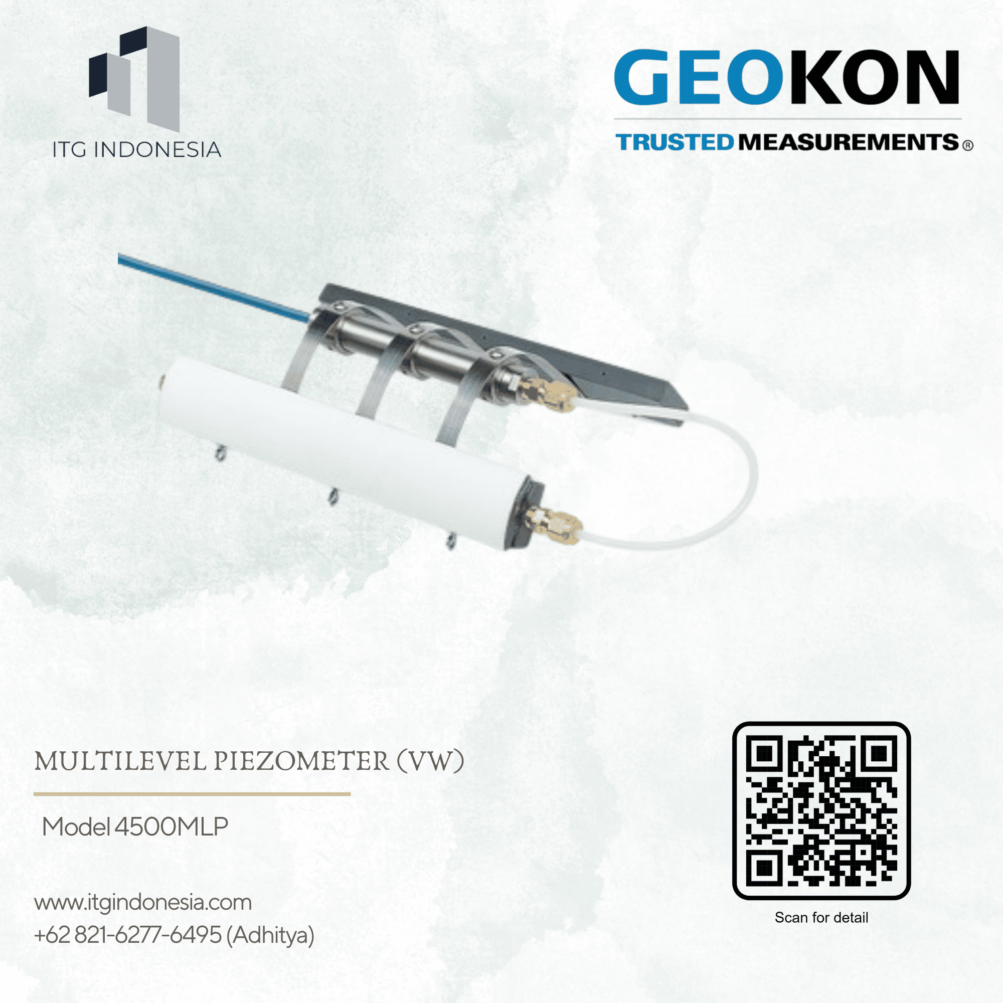 Geokon Multilevel Piezometer VW Model 4500MLP untuk monitoring tekanan air tanah