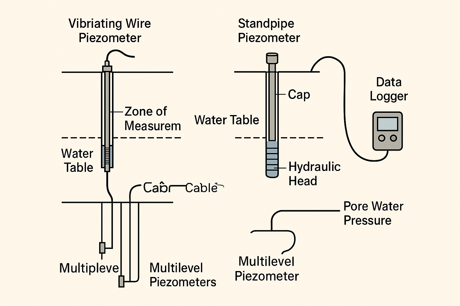 Contoh Diagram instalasi Piezometers