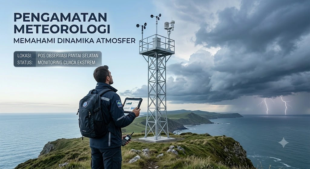 Alat Ukur Cuaca berupa anemometer digunakan untuk mengukur kecepatan angin sebagai salah satu parameter atmosfer.