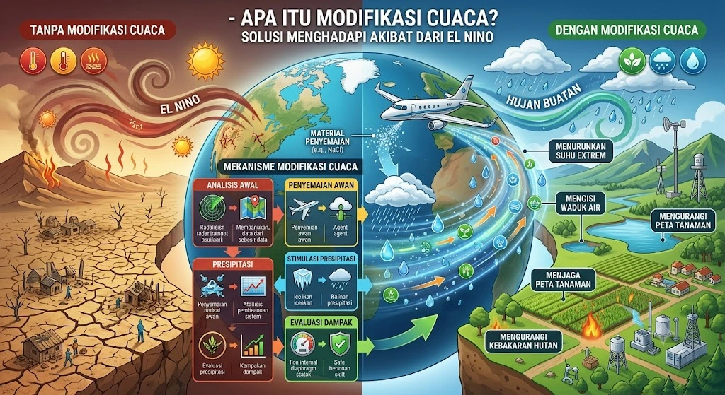 Modifikasi Cuaca didukung oleh data meteorologi dari Automatic Weather Station untuk analisis kondisi atmosfer.