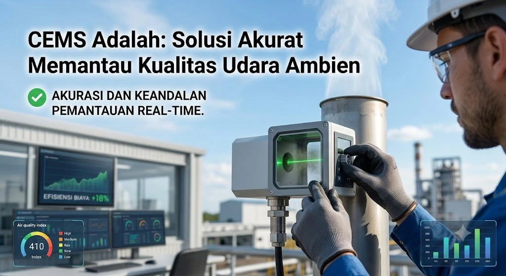 CEMS digunakan untuk memantau emisi gas buang dari cerobong industri secara real-time dan mendukung pengelolaan kualitas udara.