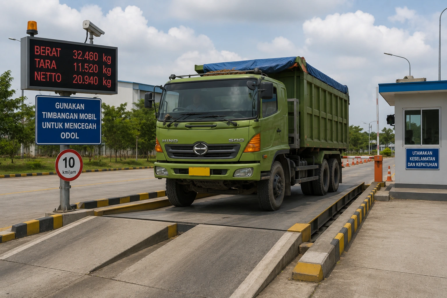 Timbangan mobil digital digunakan untuk mengukur berat kendaraan sebagai upaya mencegah kerusakan jalan akibat kendaraan ODOL.