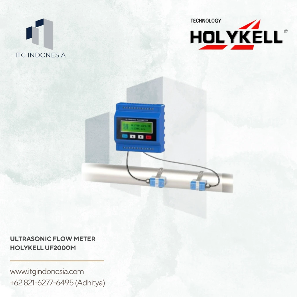 Holykell UF2000M clamp on ultrasonic flow meter untuk pengukuran debit air