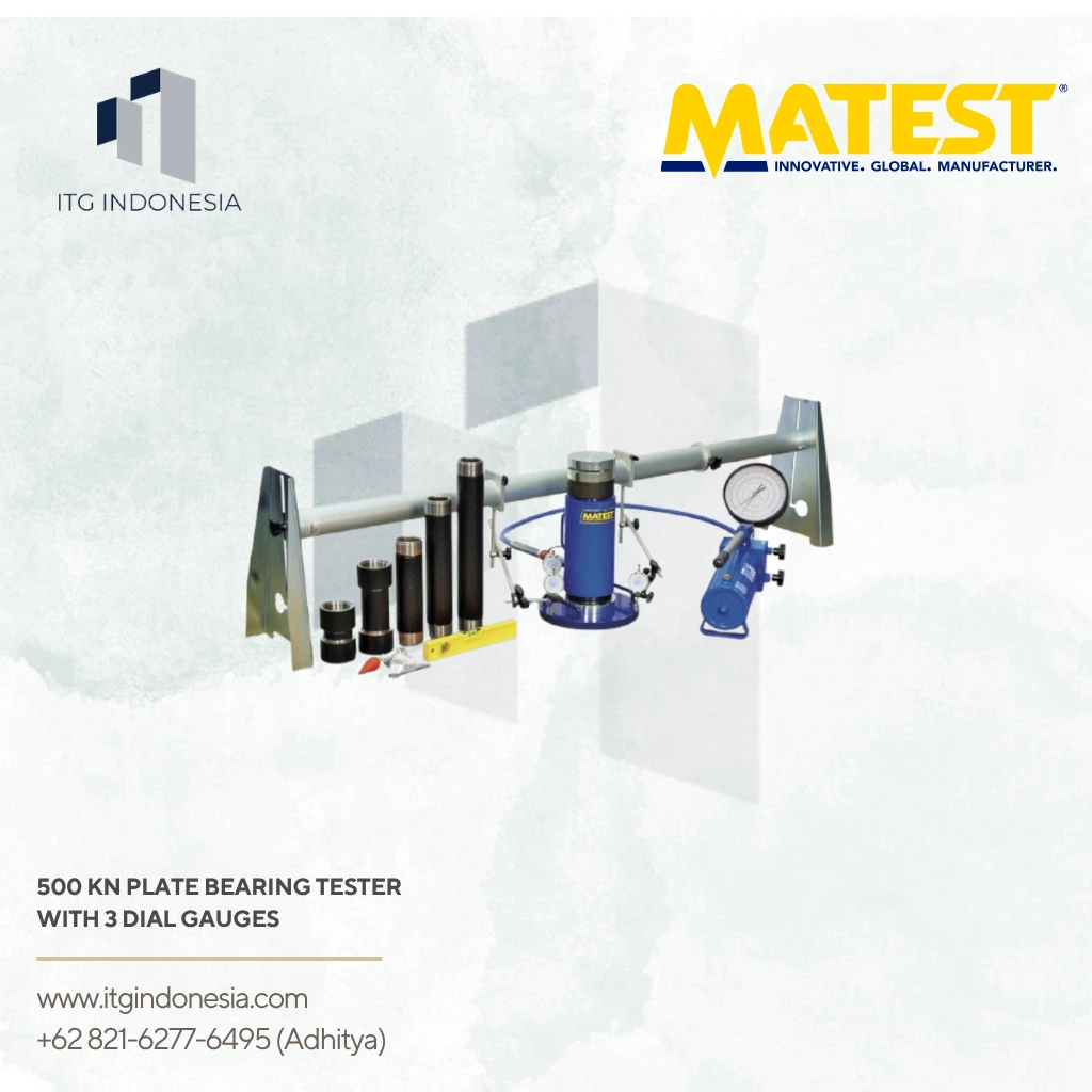 Plate Bearing Tester 500 kN Matest S226-KIT dengan 3 dial gauges