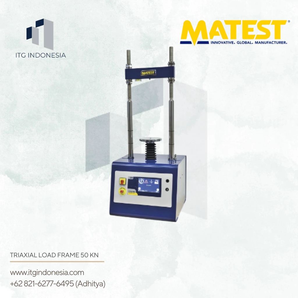 Triaxial Load Frame 50 kN untuk pengujian mekanika tanah