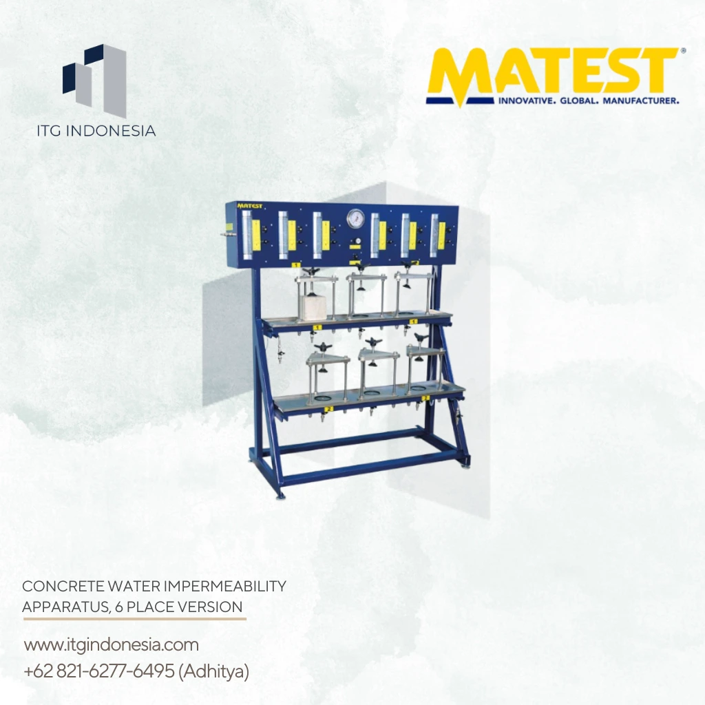 Concrete Water Impermeability Apparatus 6 Place untuk pengujian impermeabilitas beton