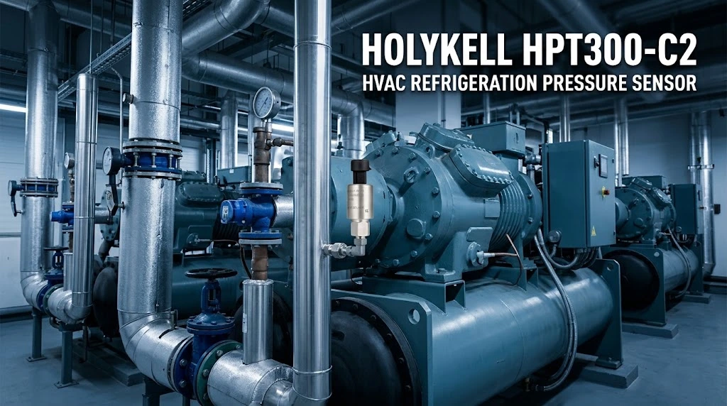 Holykell HPT300-C2 sensor tekanan refrigerasi pada sistem chiller HVAC industri