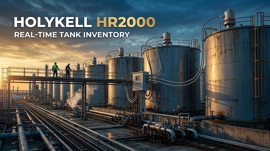 Holykell HR2000 Radar Level Sensor 80GHz untuk monitoring level tangki cairan industri