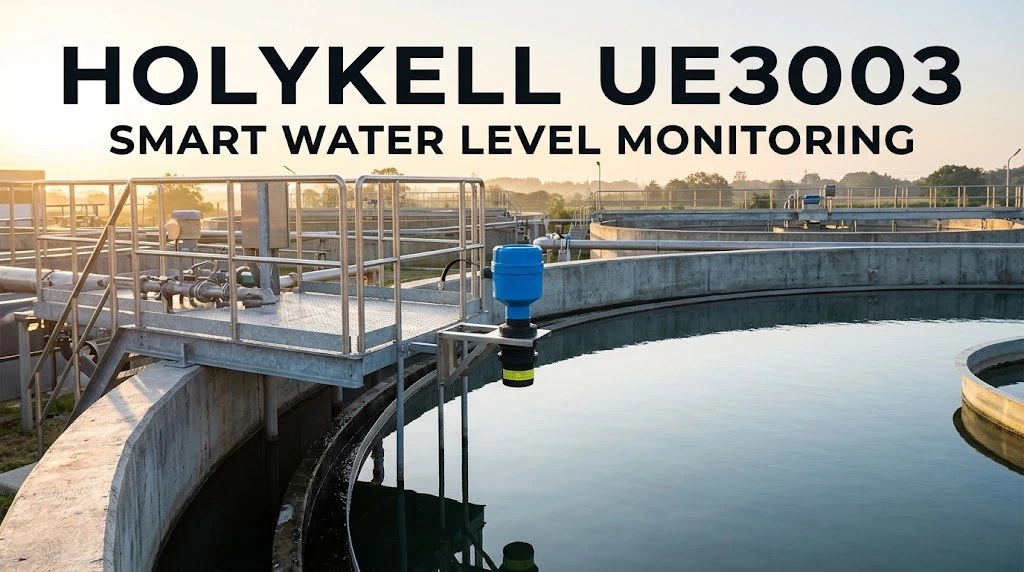 Holykell UE3003 sensor level ultrasonik untuk monitoring level reservoir air secara non-kontak