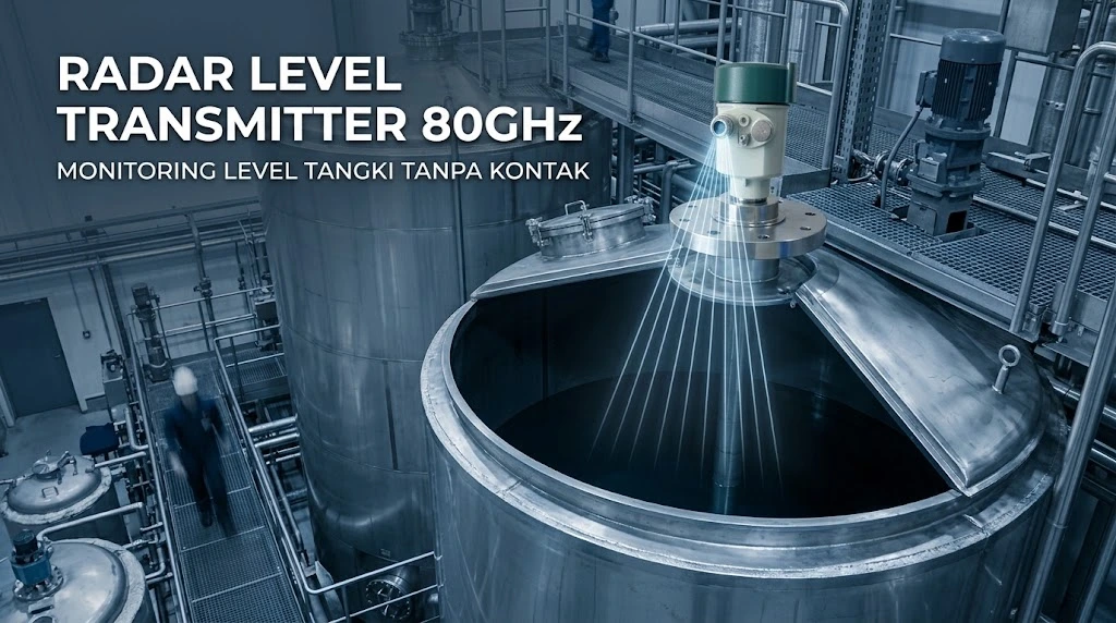 Radar Level Transmitter 80GHz Holykell HR80G untuk monitoring level tangki industri tanpa kontak