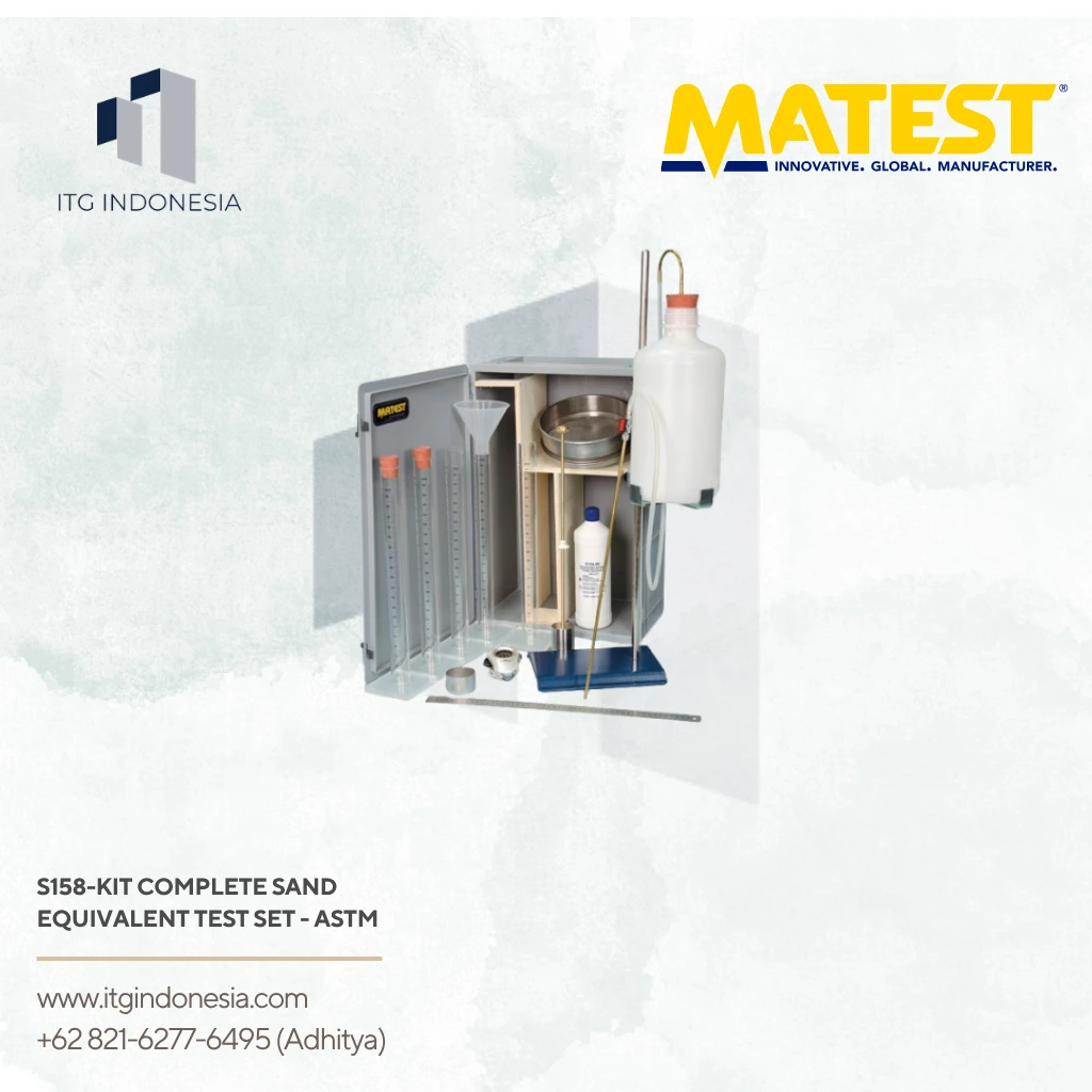 Sand Equivalent Test Set ASTM Matest S158-KIT untuk pengujian agregat