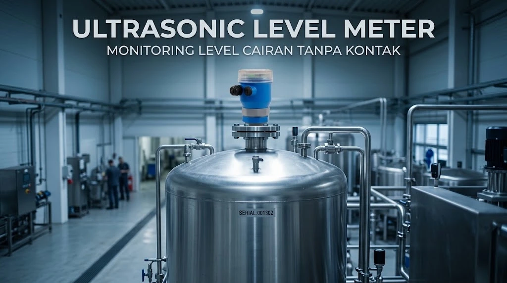 Ultrasonic Level Meter Non Contact Holykell UE3001 untuk monitoring level cairan pada tangki industri
